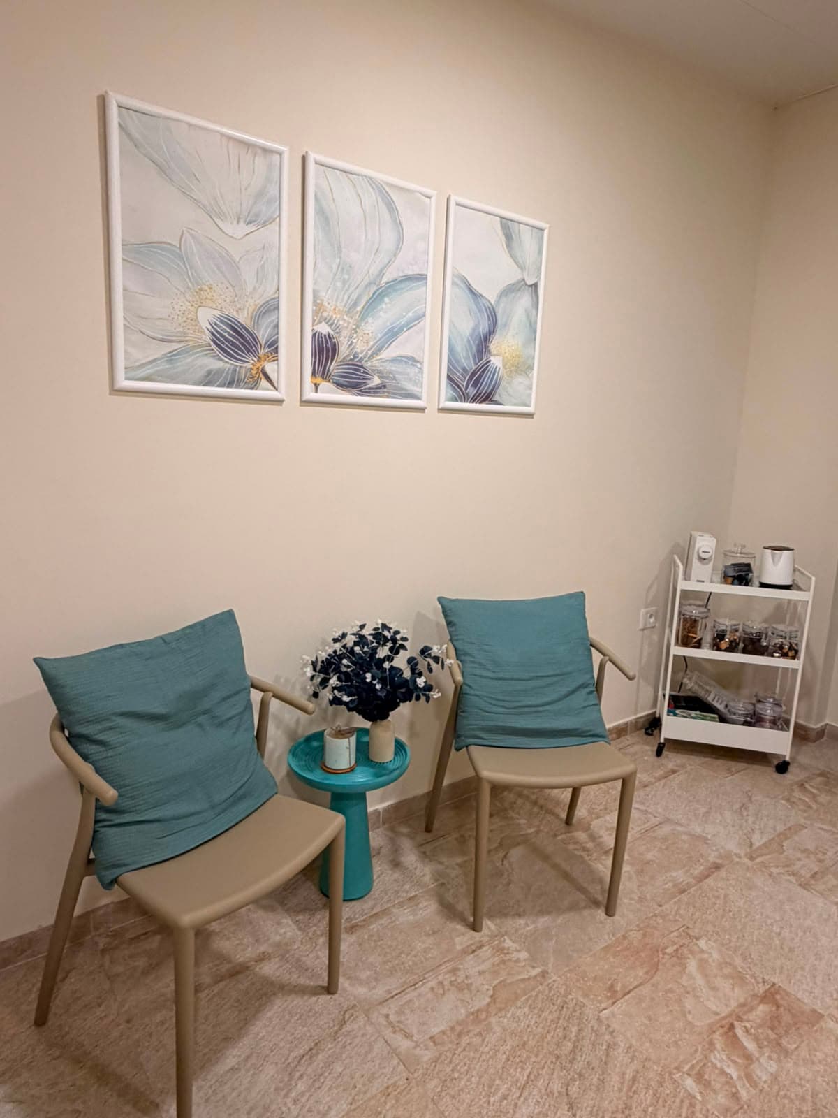 Treatment room with seating for clients